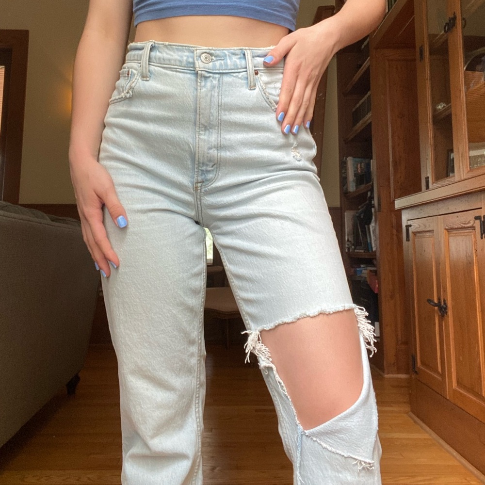 Abercrombie & Fitch Curve Love Ultra High Rise 90s Straight Jean